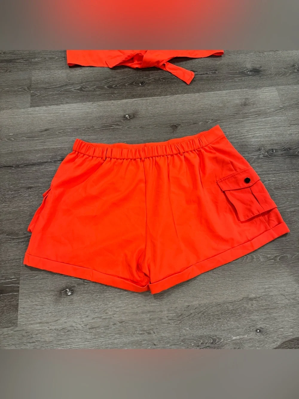 Pink-Orange Cargo top and short set 3xl fashion nova